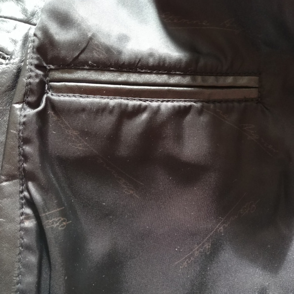 Etienne Aigner Leather Jacket Button Blazer Small - Picture 7 of 8